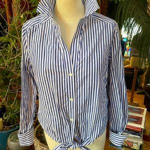 Vineyard vines womens blouse shirt button long sleeve size 6 small strip…